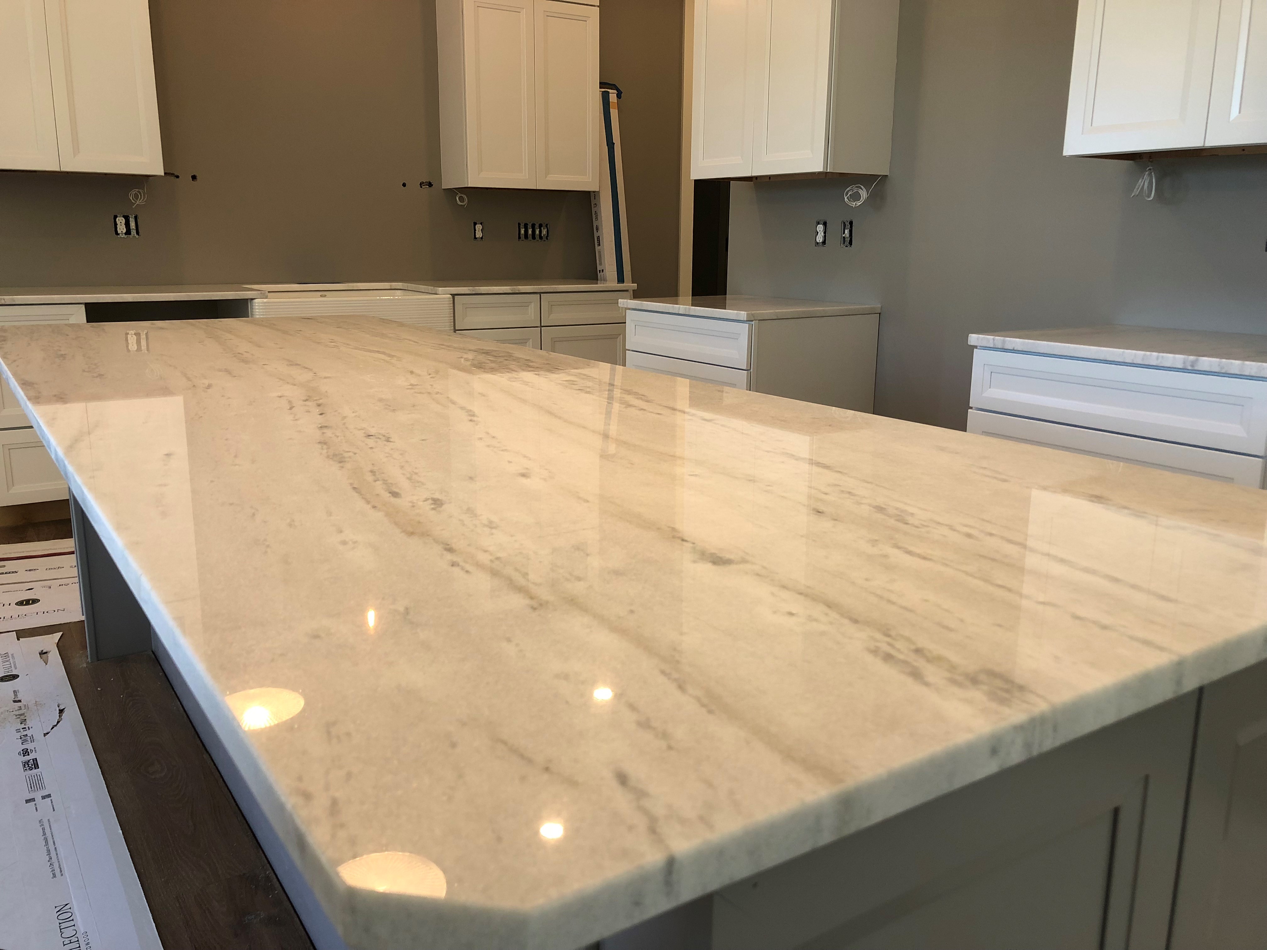 White Fantasy Granite Bathroom